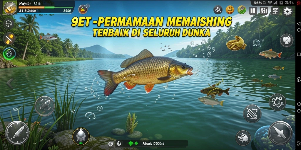 Gameplay menarik dari 9ET dengan pengalaman memancing yang realistis.