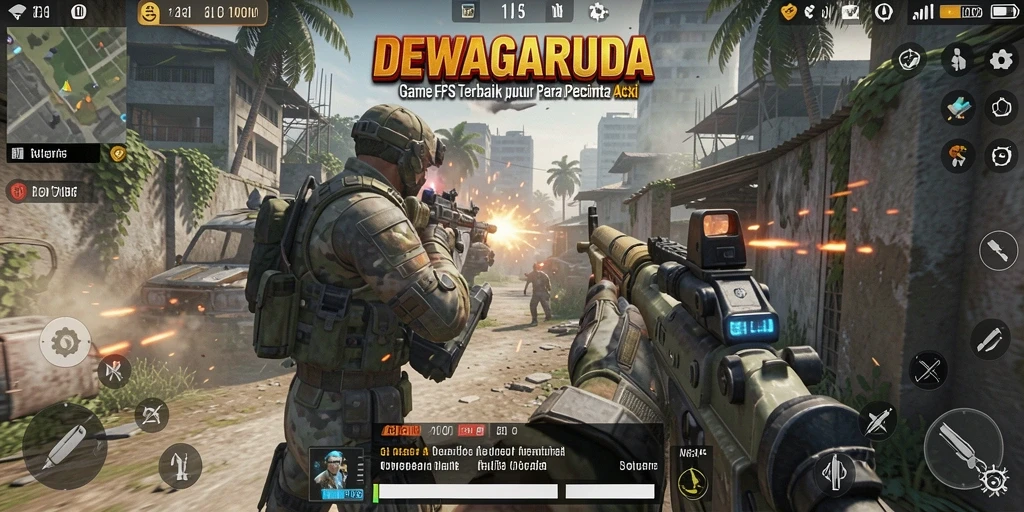 Gameplay menarik dari DEWAGARUDA dengan aksi tembak-menembak yang intens.