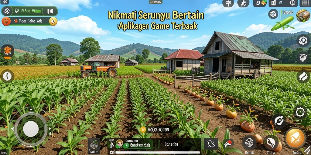 Screenshot GOWIN menampilkan pengalaman bertani yang menarik dan interaktif.