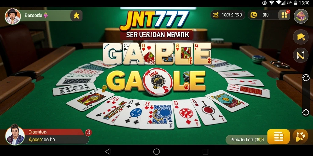 Tampilan gameplay Gaple yang menarik dan interaktif di JNT777.