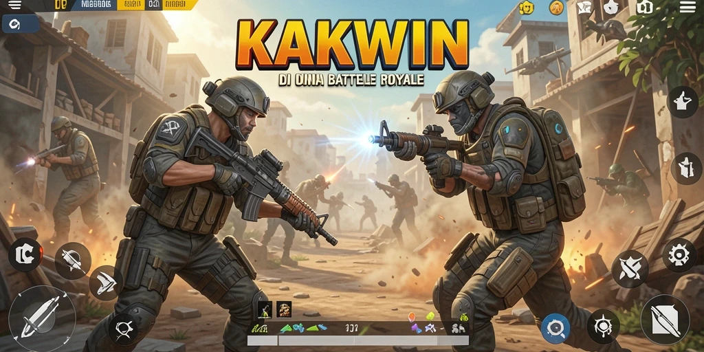 Tampilan gameplay seru KAKWIN dalam aksi Battle Royale.