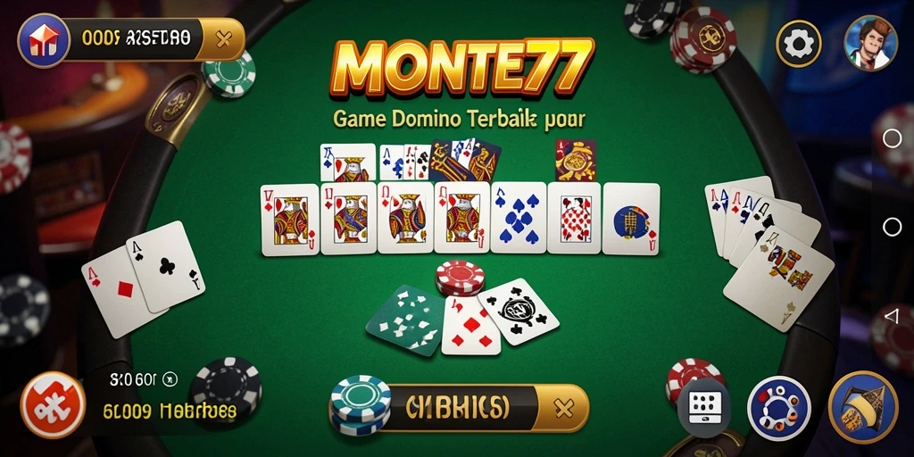 Screenshot gameplay MONTE77 yang menunjukkan aksi seru permainan domino.