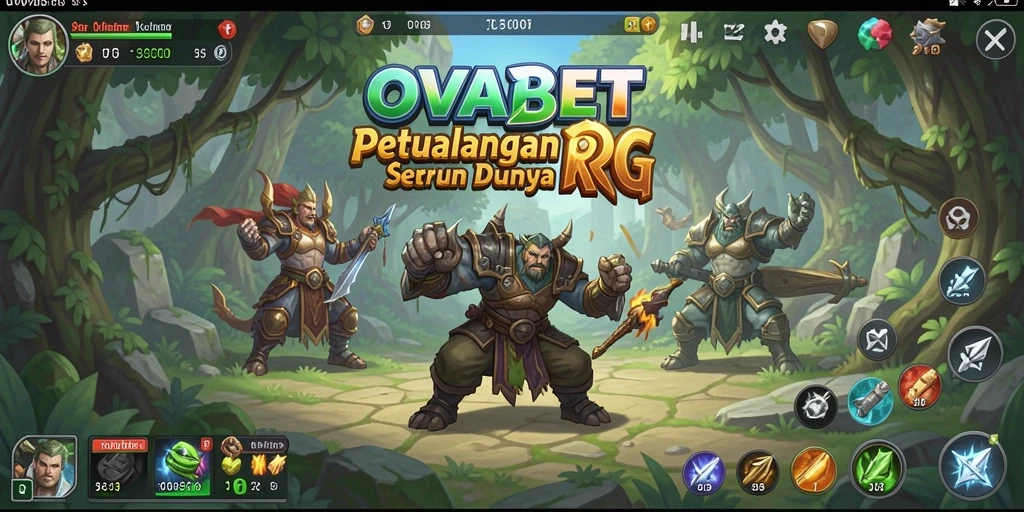 Tangkapan layar menampilkan pertarungan epik dalam game RPG OVABET.