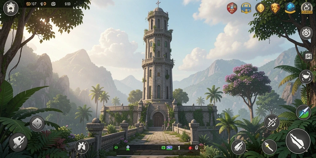 Screenshot gameplay SD107 menampilkan aksi seru Tower Defense melawan musuh.