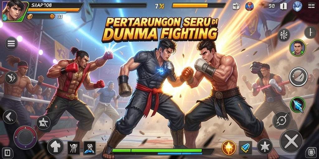Tangkapan layar <strong>SIAP108</strong> menunjukkan pertarungan intens antara karakter dengan grafik yang menawan.