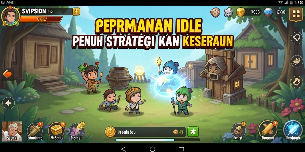 Tampilan gameplay SVIPSIDN dengan elemen idle yang menarik dan strategis.